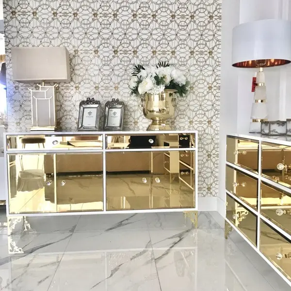 Tapeta glamour Versace IV geometryczna Art Deco Home złota