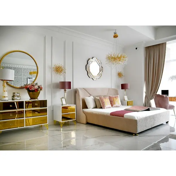 Luxurious wooden chest of drawers, for the living room, for the bedroom, glamor, wooden, varnished gold VENICE