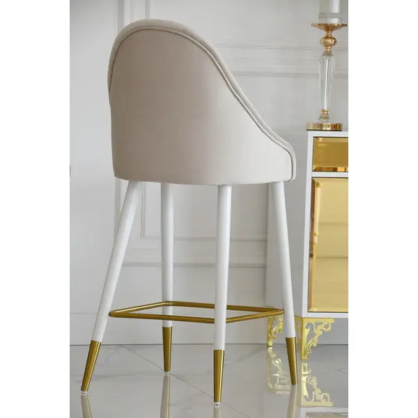 Nowoczesny hoker tapicerowany, do jadalni, do wyspy, klasyczny, nowojorski, złoty CAPRI