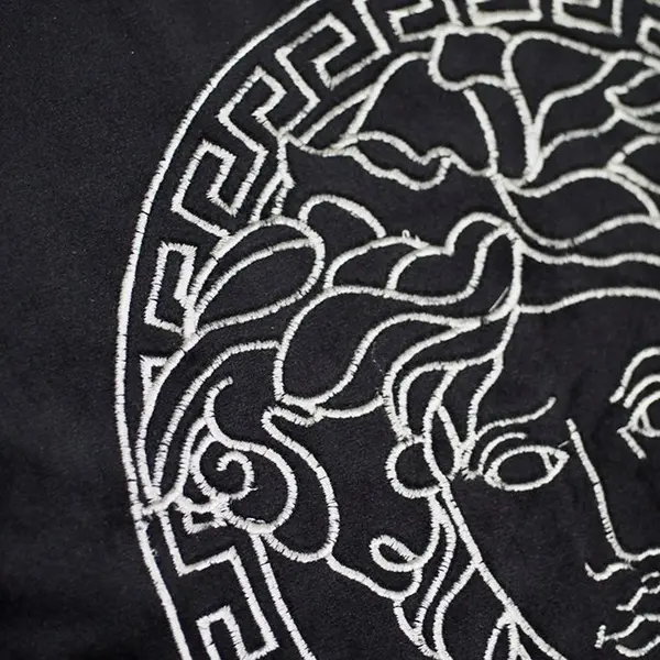 Decorative, decorative, square, black, silver pillow MEDUSA