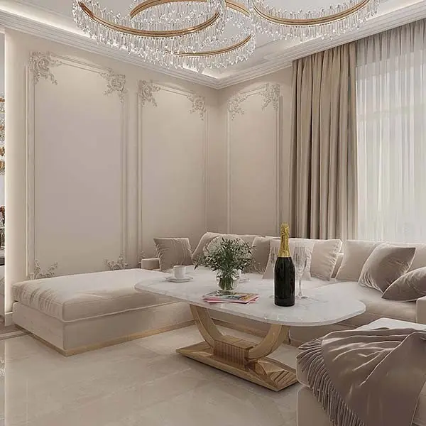 Crystal LED lamp, round ceiling lamp, ring, glamorous chandelier, modern gold BRINA