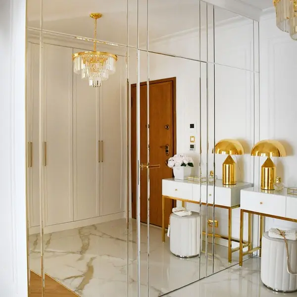 Żyrandol złoty GLAMOUR 50 cm kryształowy okrągły, nowoczesny, lampa wisząca