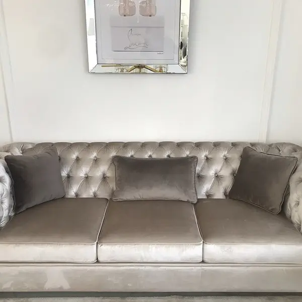 Decorative pillow 40x40 with keder, brown, velor fabric