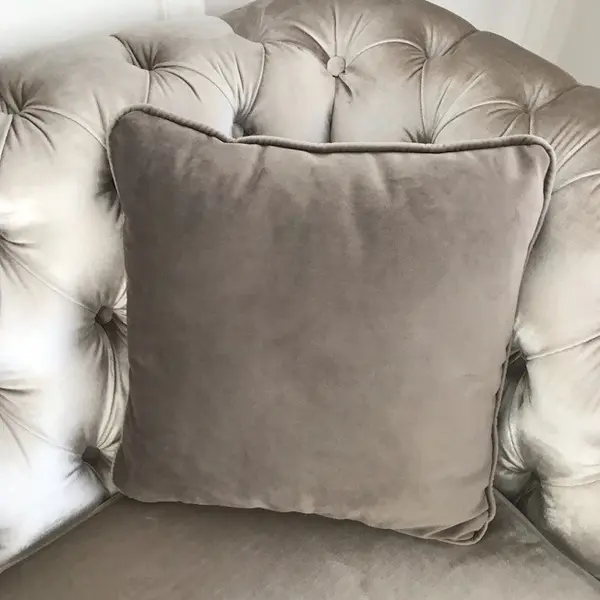 Decorative pillow 40x40 with keder, brown, velor fabric