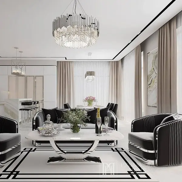 ART DECO modern gold living room coffee table with white marble top [CLONE]