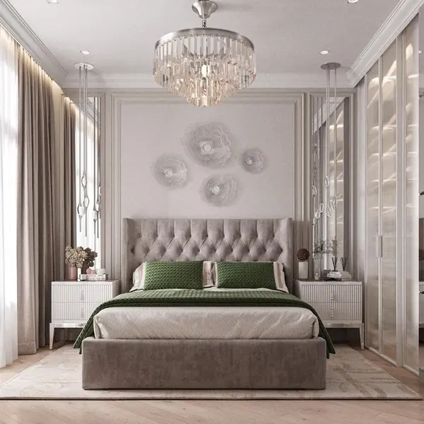 Plafon glamour kryształowy żyrandol przysufitowy nowoczesny srebrny GLAMOUR 50 cm