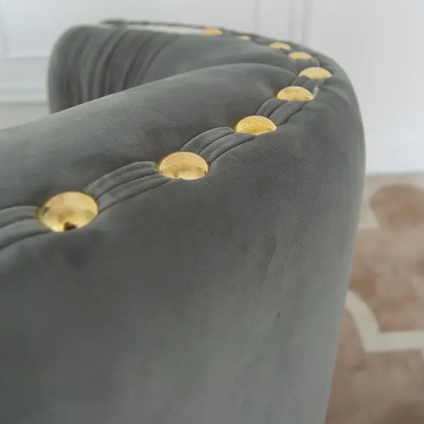MADONNA elegant and modern grey gold glamour New York-style upholstered sofa for living room OUTLET