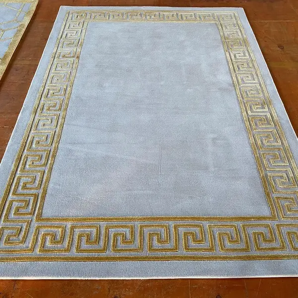 Luksusowy dywan z greckim wzorem, klasyczny, beżowy, złoty APOLLO GOLD