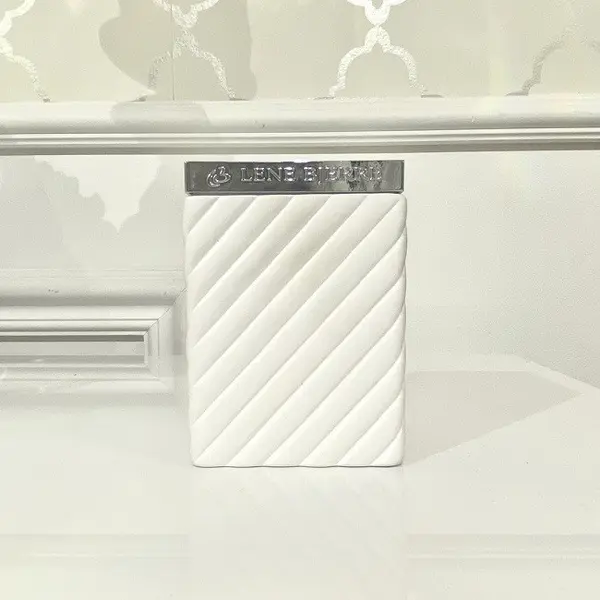 Toothbrush container white, Lene Bjerre stripes