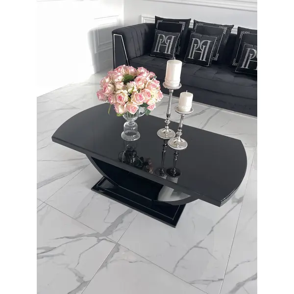 Stolik kawowy elegancki czarny wysoki połysk DAISY