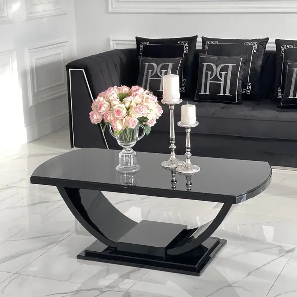 Stolik kawowy elegancki czarny wysoki połysk DAISY