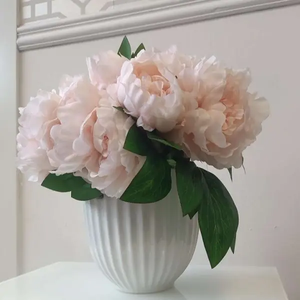 Bouquet of artificial flowers, decorative, elegant, salmon peonies