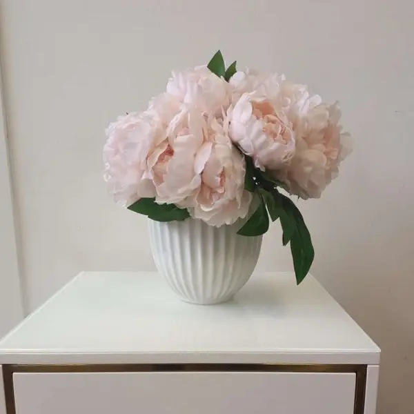 Bouquet of artificial flowers, decorative, elegant, salmon peonies
