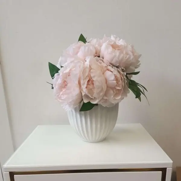Bouquet of artificial flowers, decorative, elegant, salmon peonies