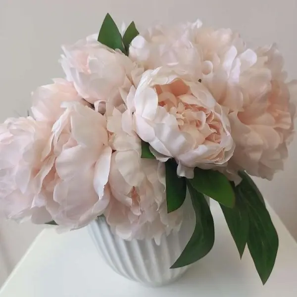 Bouquet of artificial flowers, decorative, elegant, salmon peonies