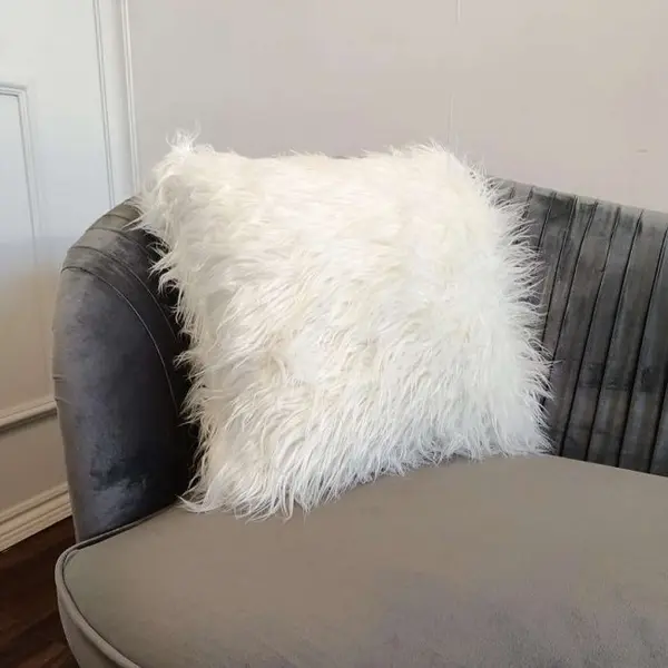 Elegancka poduszka Pelo 45x45, biała tkanina, do sypialni, salonu