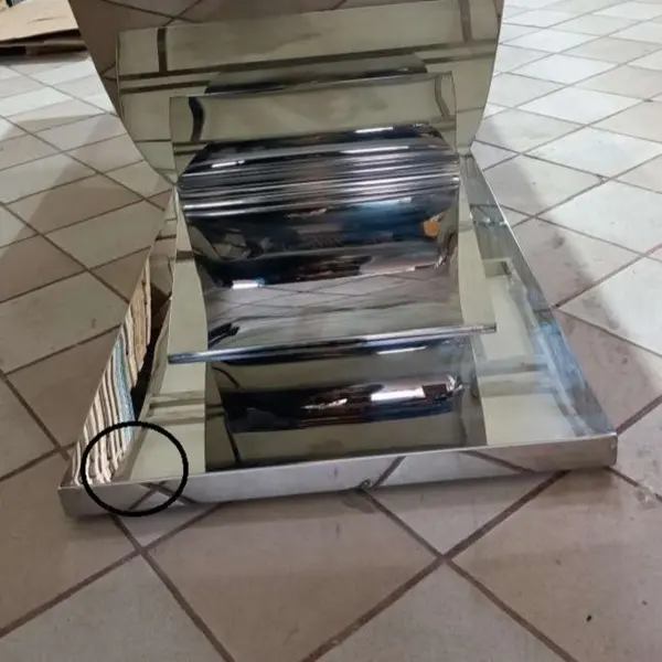 Stół glamour ekskluzywny do jadalni, nowoczesny, designerski, szklany blat, srebrny ART DECO II OUTLET