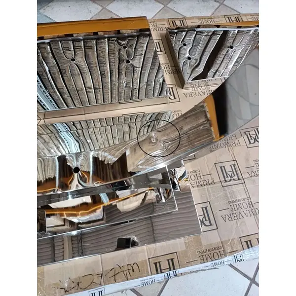 Ekskluzywny stół nowoczesny glamour do jadalni biały szklany blat stalowy srebrny MARCELLO 180cm OUTLET