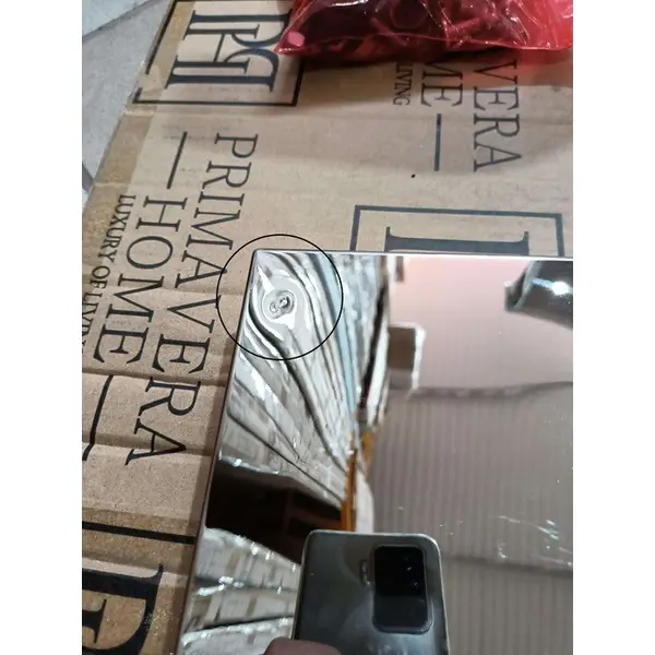 Ekskluzywny stół nowoczesny glamour do jadalni biały szklany blat stalowy srebrny MARCELLO 180cm OUTLET