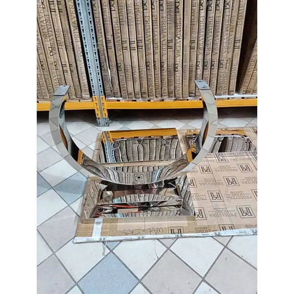 Ekskluzywny stół nowoczesny glamour do jadalni biały szklany blat stalowy srebrny MARCELLO 180cm OUTLET