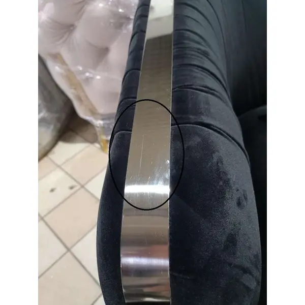 Sofa glamour czarna srebrna nowoczesna 3 osobowa MADONNA