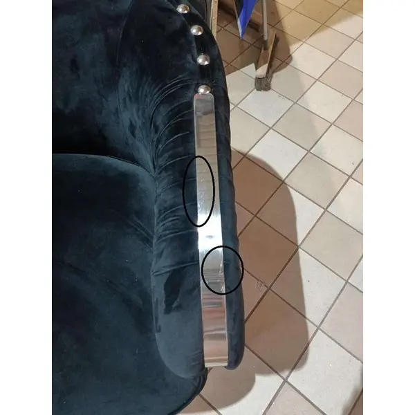 Sofa glamour czarna srebrna nowoczesna 3 osobowa MADONNA