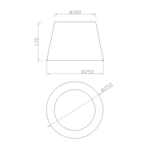 Black lampshade for a bedside lamp, glamor, round, conical, velor with a gold finish 25 cm