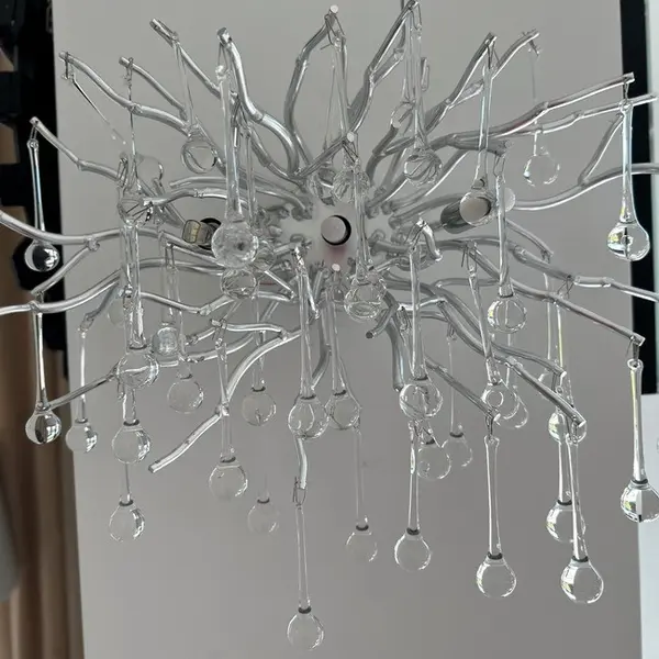 Kinkiet srebrny z kryształkami w stylu nowoczesnym, designerski ekskluzywny RAIN