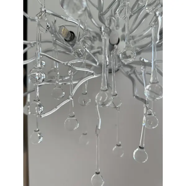 Kinkiet srebrny z kryształkami w stylu nowoczesnym, designerski ekskluzywny RAIN