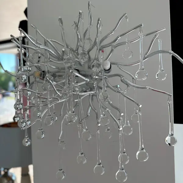 Kinkiet srebrny z kryształkami w stylu nowoczesnym, designerski ekskluzywny RAIN