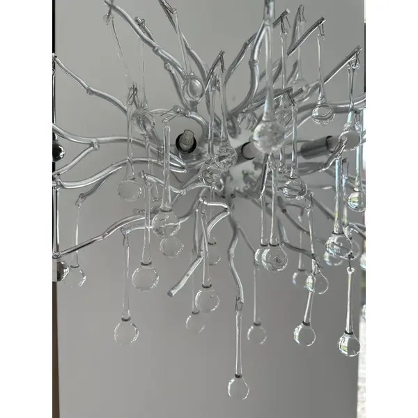 Kinkiet srebrny z kryształkami w stylu nowoczesnym, designerski ekskluzywny RAIN