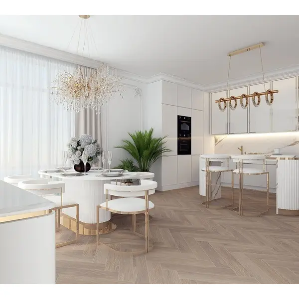 Krzesło beżowe na złotych nogach, designerskie do jadalni, toaletki MARCO