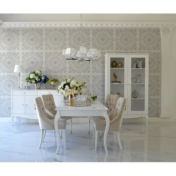 Krzesło glamour ekskluzywne do jadalni, pikowane, z kołatką, nowojorskie, drewniany stelaż, nowoczesne, złote PRINCE