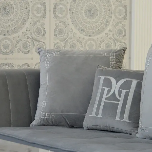 Cushion PH 40x40 with logo in grey fabric