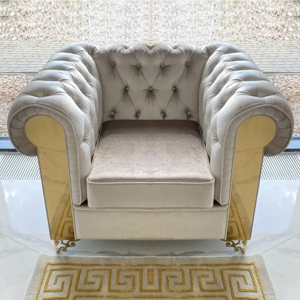 Fotel glamour do salonu chesterfield pikowany nowoczesny AVIATOR