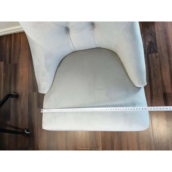 Krzesło szare glamour z pikowanym oparciem, klasyczne, do jadalni, z kołatką, nowojorskie, nowoczesne, srebrne PRINCE II