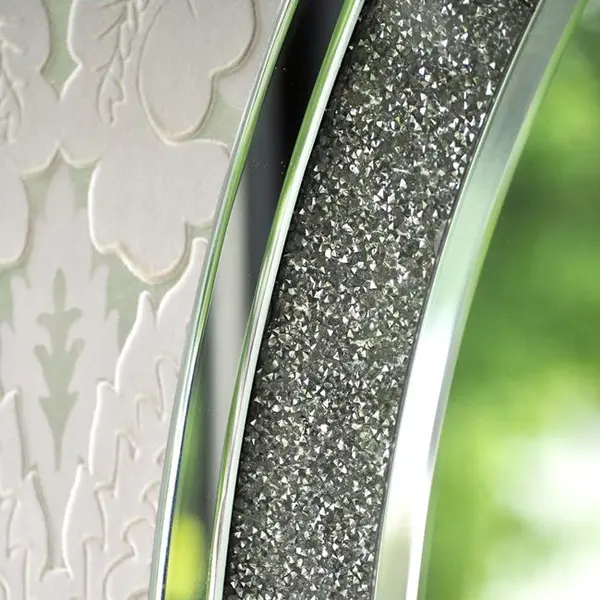 PAOLA SILVER OUTLET glamor round silver diamond mirror