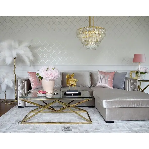 Modern corner sofa for living room, quilted, glamorous, sofa bed, New York QUEEN