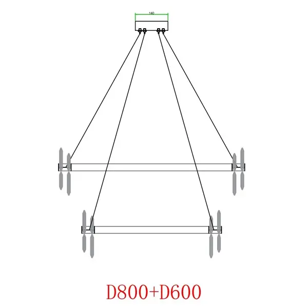 Żyrandol kryształowy złoty dwupoziomowy nowoczesny glamour BULGARI XL