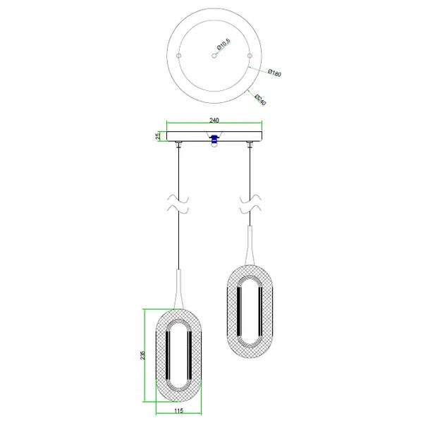 Żyrandol nowoczesny, lampa wisząca glamour, złota, designerska, ekskluzywny podwójny zwis VALO DOUBLE