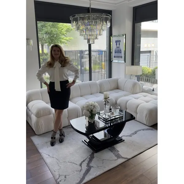 Elegant rug STATUARIO IVORY CARRARA gray by Maciej Zień