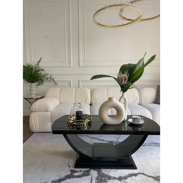 Stolik kawowy elegancki czarny wysoki połysk DAISY