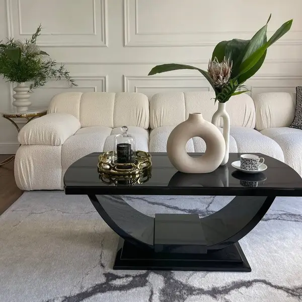 Stolik kawowy elegancki czarny wysoki połysk DAISY