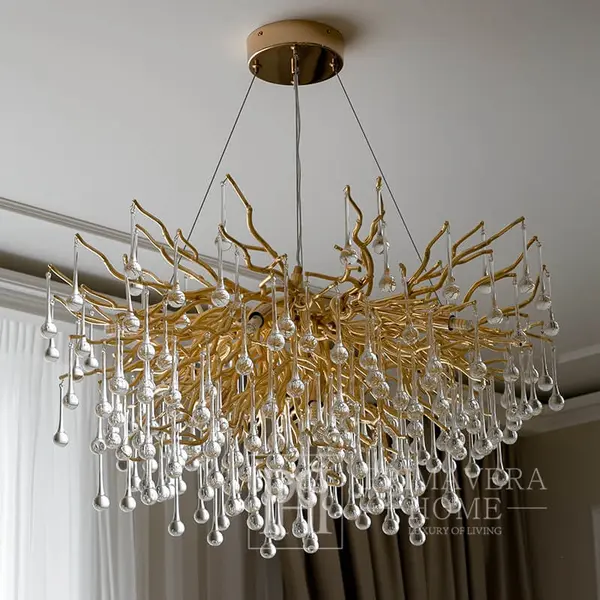 Chandelier, glamour ceiling lamp, modern hanging lamp RAIN M GOLD OUTLET