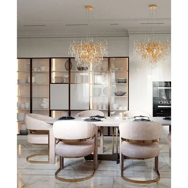 Chandelier, glamour ceiling lamp, modern hanging lamp RAIN M GOLD OUTLET