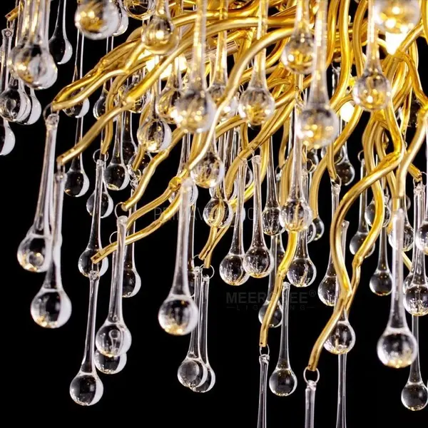 Chandelier, glamour ceiling lamp, modern hanging lamp RAIN M GOLD OUTLET