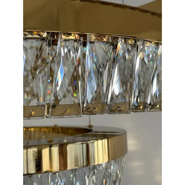 Crystal chandelier, gold, designer, exclusive in a modern style, ring, hanging lamp BELLINI XL
