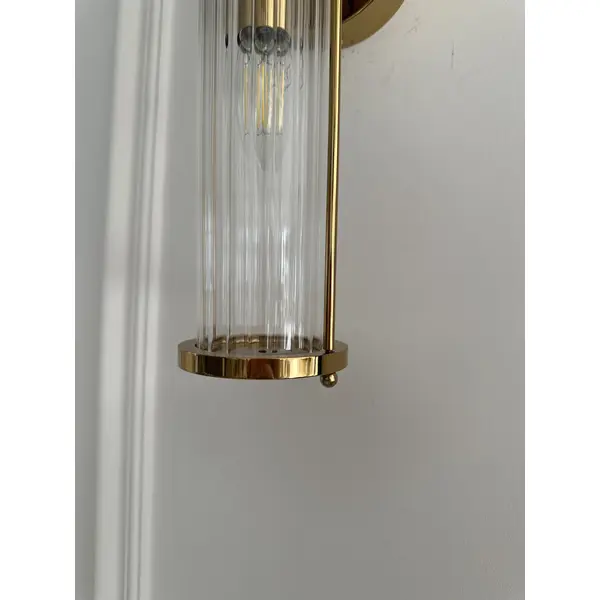 Crystal, gold, glamor, oblong wall lamp, RONALD designer wall lamp