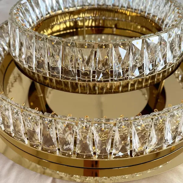 Plafon kryształowy złoty, lampa sufitowa glamour nowoczesna BELLINI