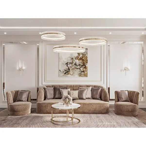 Żyrandol kryształowy BULGARI glamour, złoty, designerski, ekskluzywny w stylu nowoczesnym, lampa wisząca okrągła